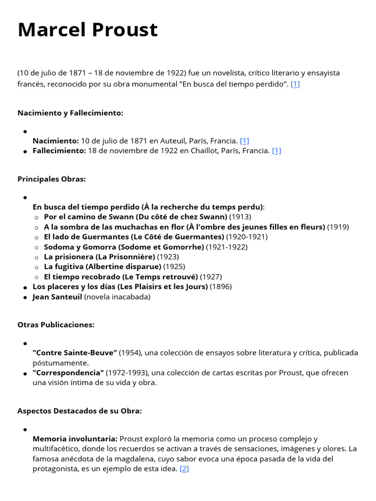 Marcel Proust | PDF | Marcel Proust | En busca del tiempo perdido