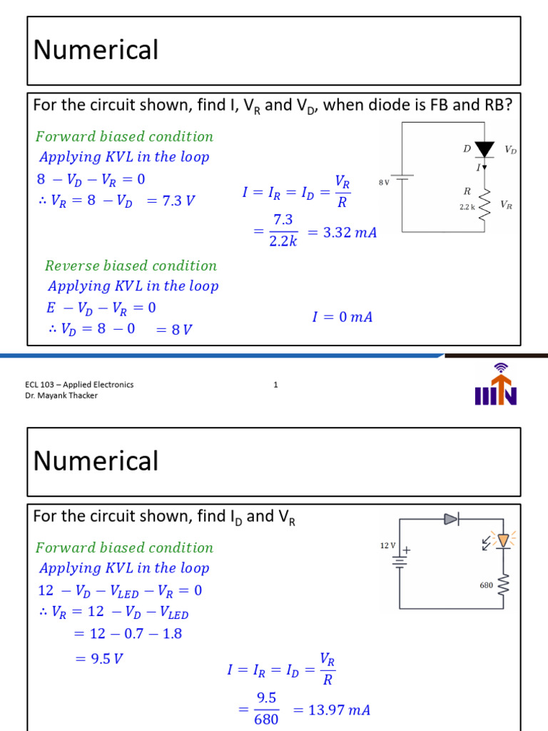 Diode Circuit Analysis and Calculations | PDF | Electrical Resistivity ...