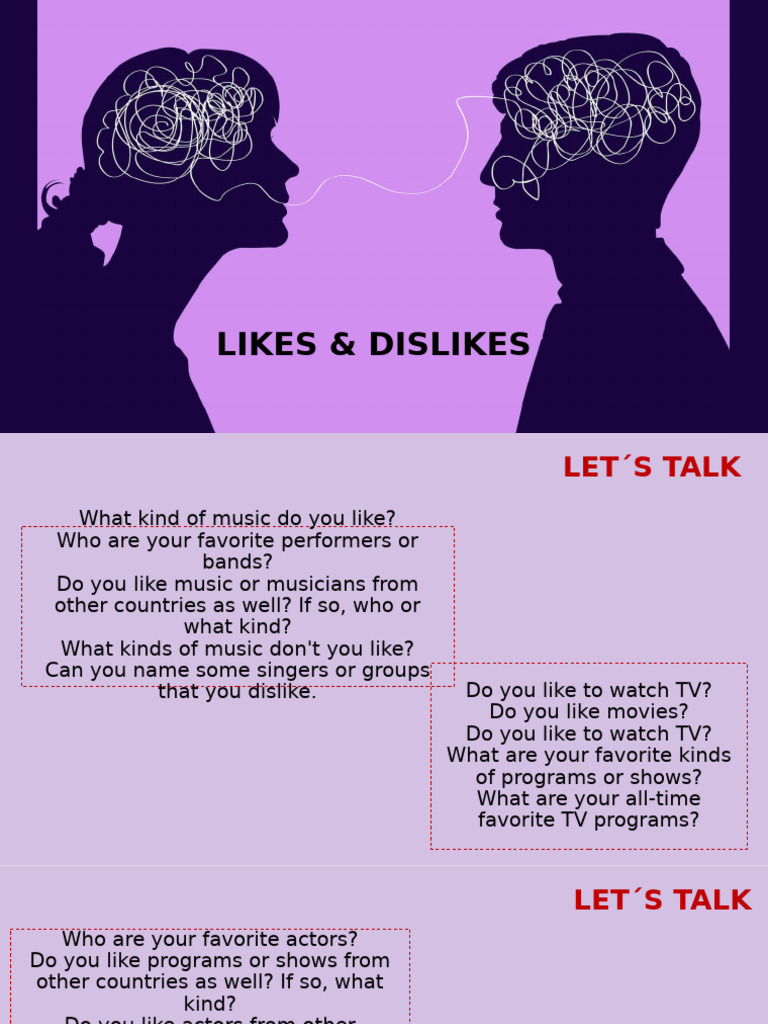 LIKES AND DISLIKES | PDF