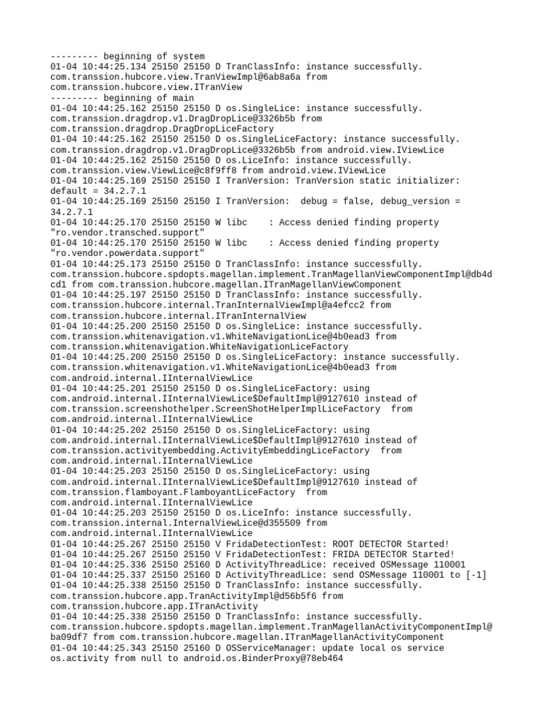 Transsion App Log Analysis Report | PDF | Computer Architecture | Software