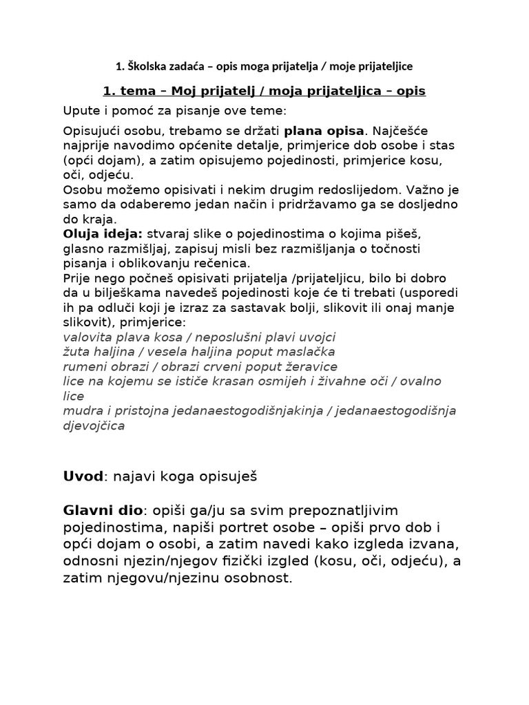Školska Zadaća, 6. Razred ZD | PDF