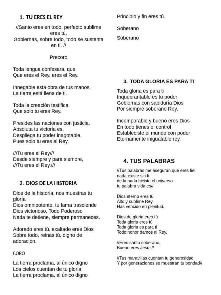 Tu Eres El Rey | PDF