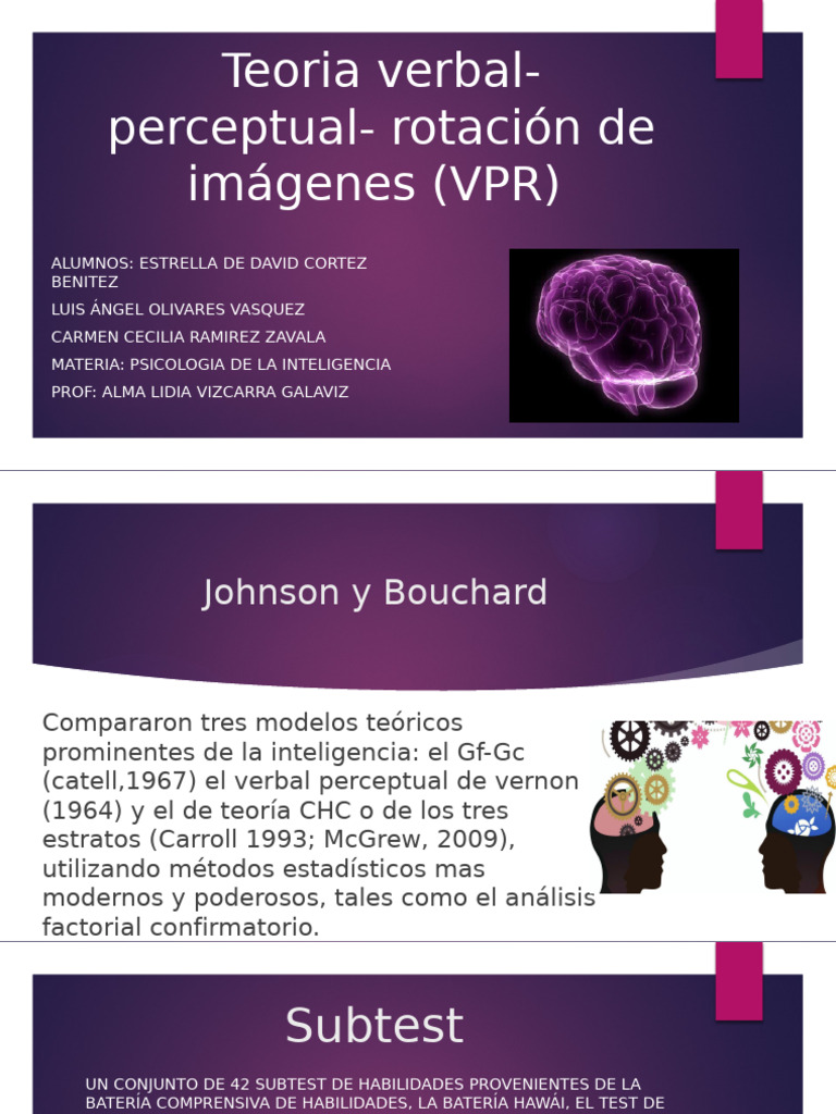 Teoría VPR: Inteligencia y Rotación de Imágenes | PDF | Escala de ...