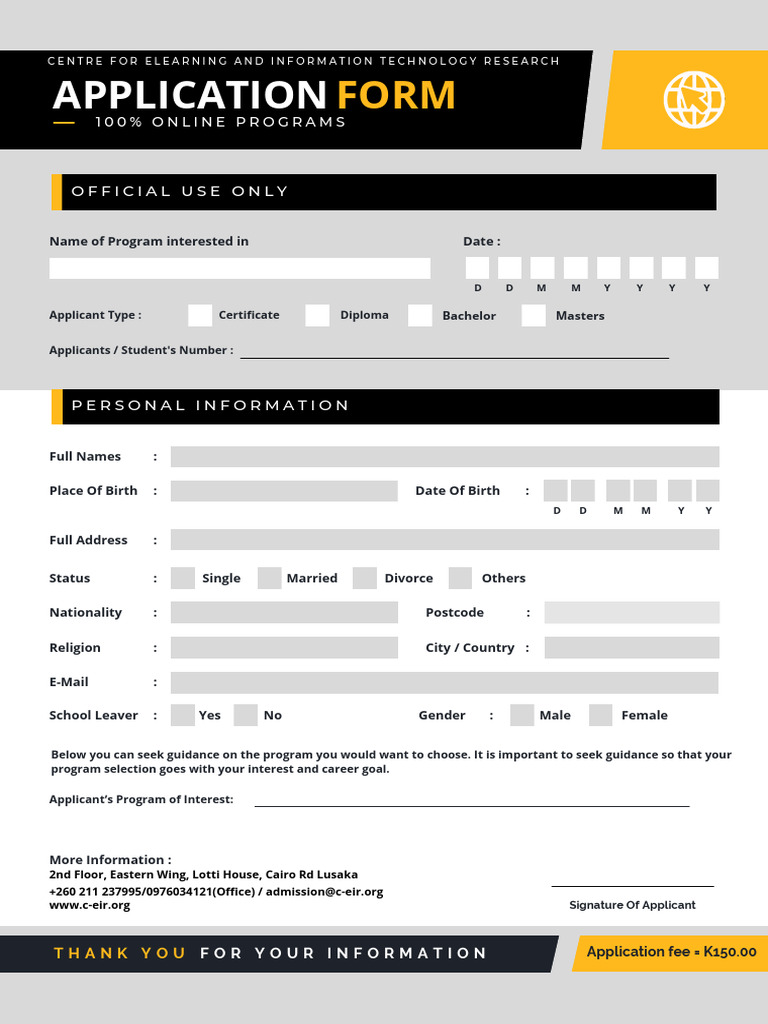 Online Program Application Form | PDF