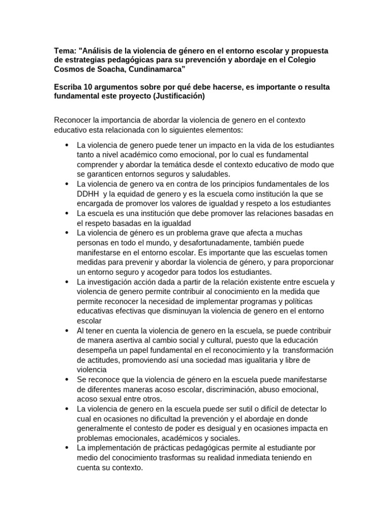 Estrategias contra la violencia de género escolar | PDF | Violencia ...