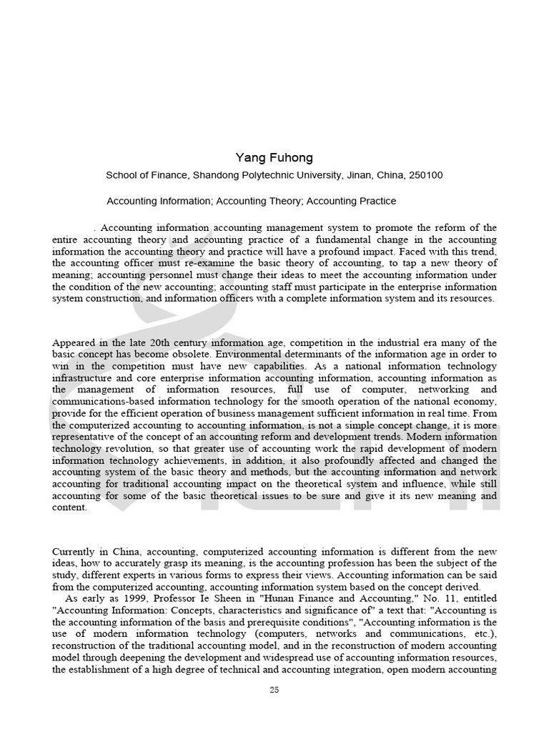 Impact of Accounting Info on Theory | PDF | Information | Accounting