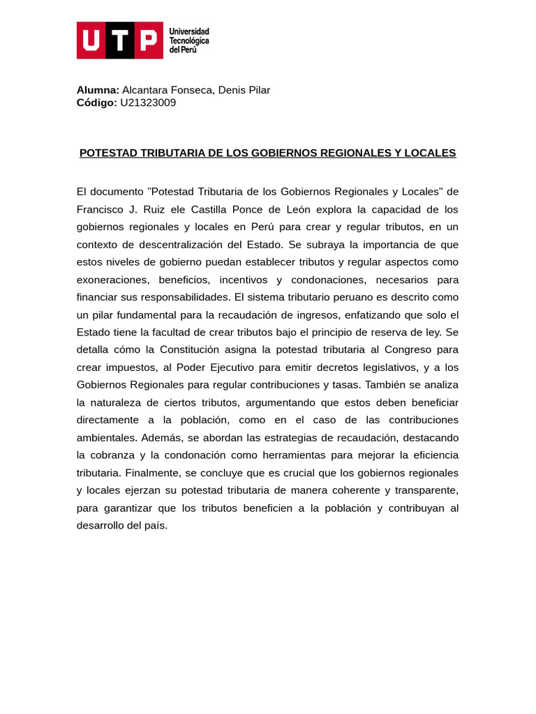 Potestad Tributaria en Gobiernos Locales | PDF
