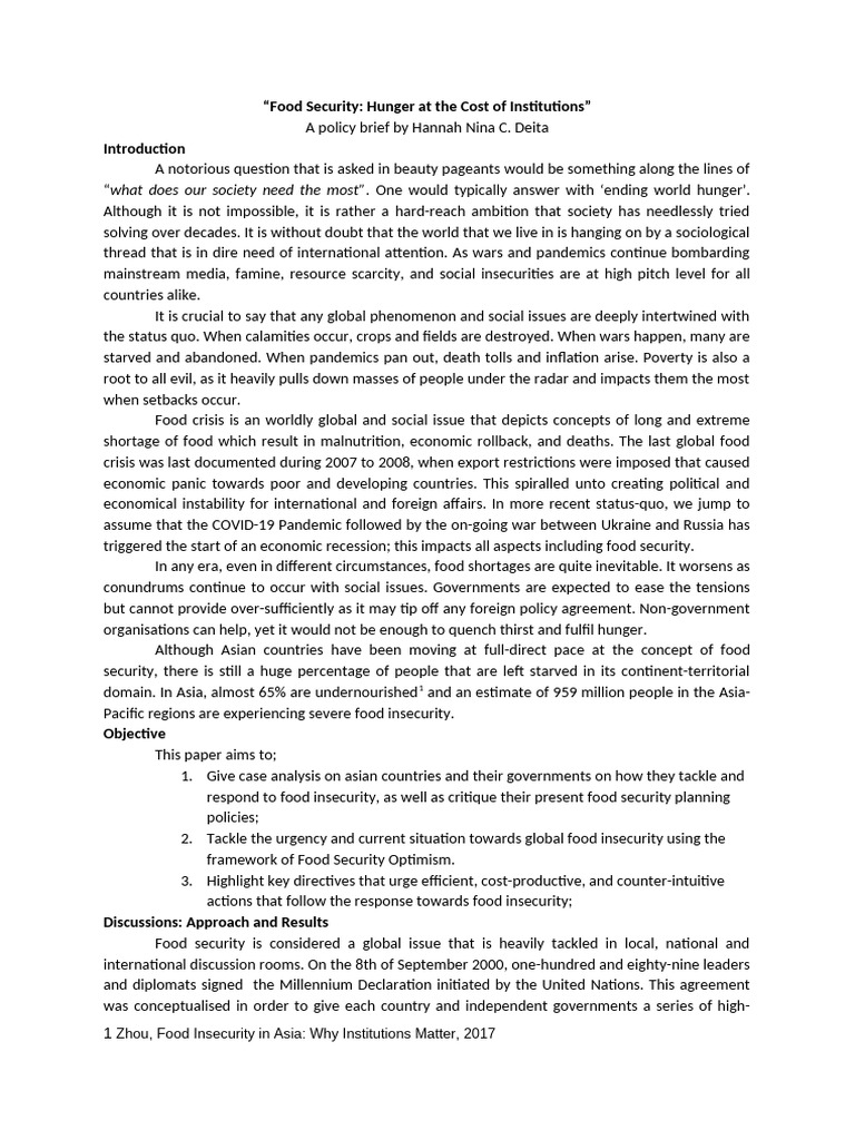 Food Security Challenges in Asia | PDF | Food Security | Hunger