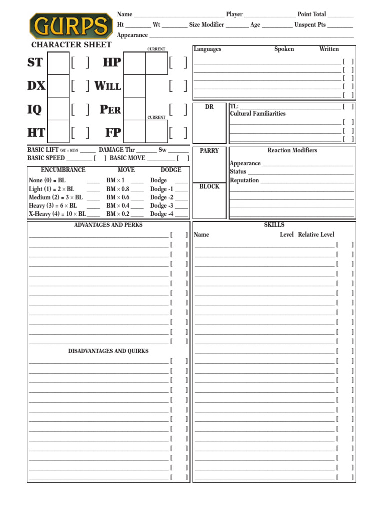 Character Sheet Template for RPGs | PDF | Storytelling | Gaming