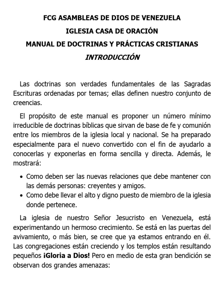 Manual de Doctrinas Cristianas | PDF | Iglesia cristiana | Biblia