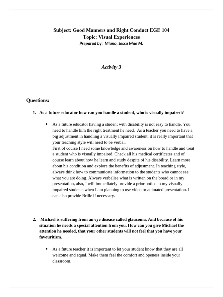 Teaching Strategies for Visually Impaired Students | PDF | Visual ...