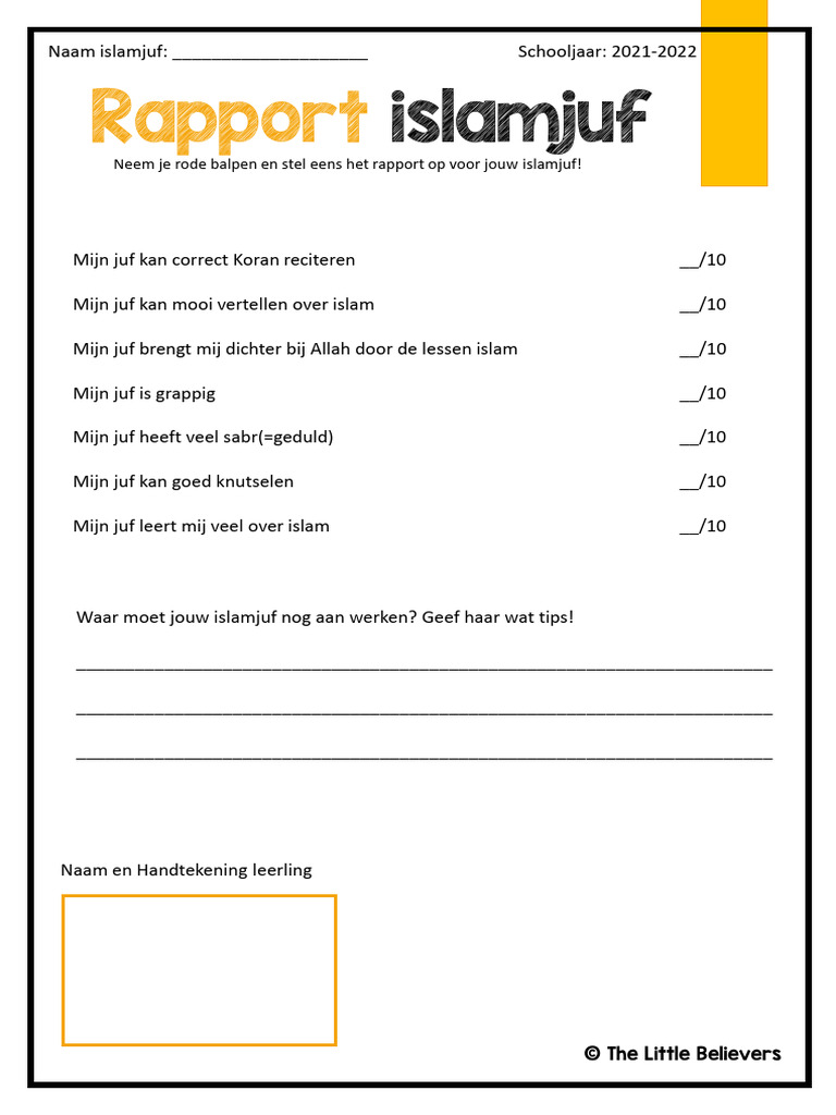 Rapport Islamjuf en Meester | PDF
