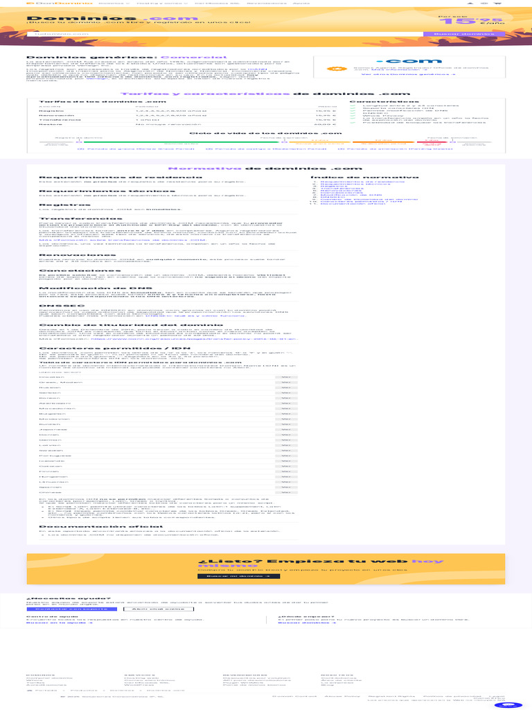 Guía Completa de Dominios .COM | PDF | sistema de nombres de dominio ...