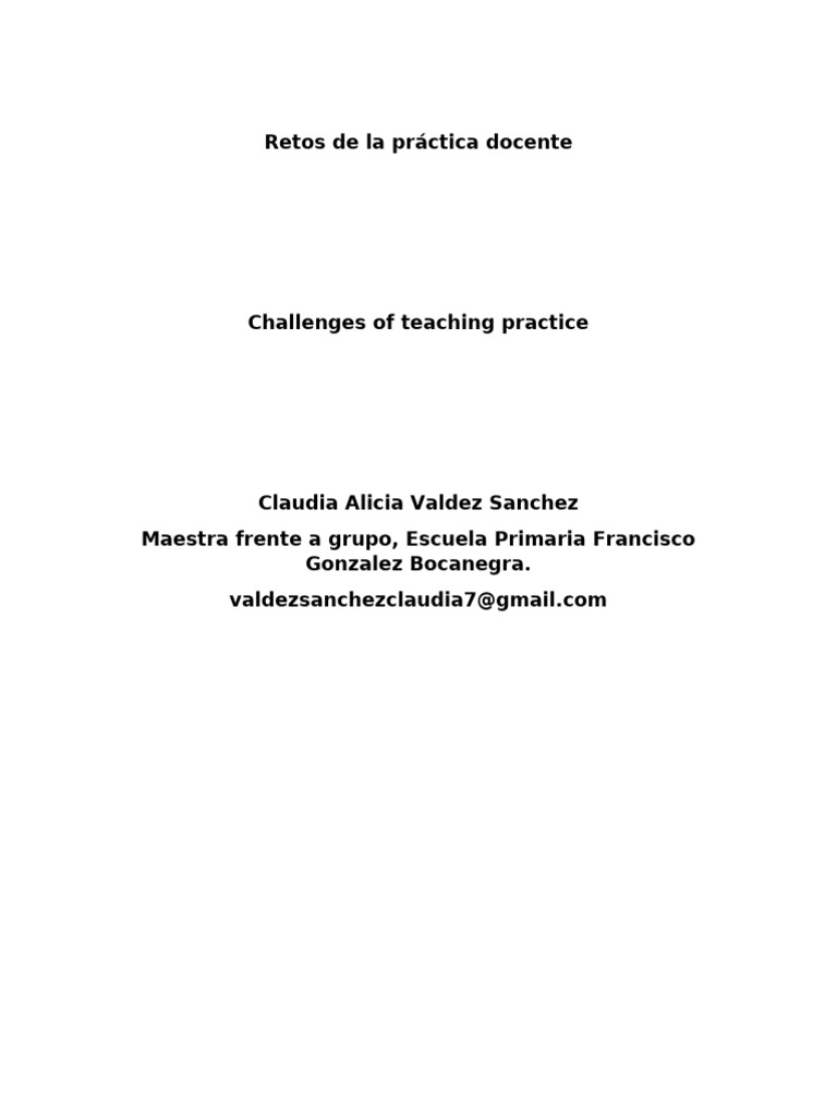 Retos en la práctica docente inclusiva | PDF | Enseñando | Maestros