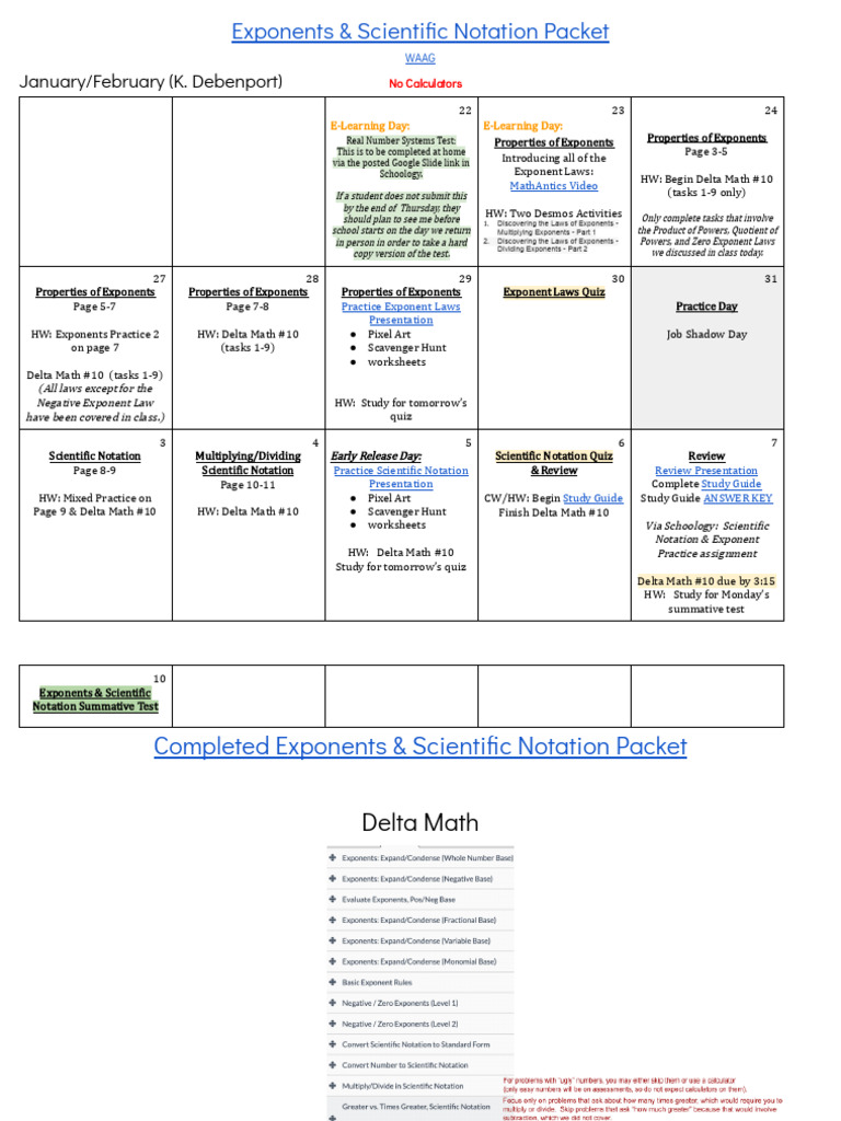 Exponents and Scientific Notation Guide | PDF | Elementary Mathematics ...