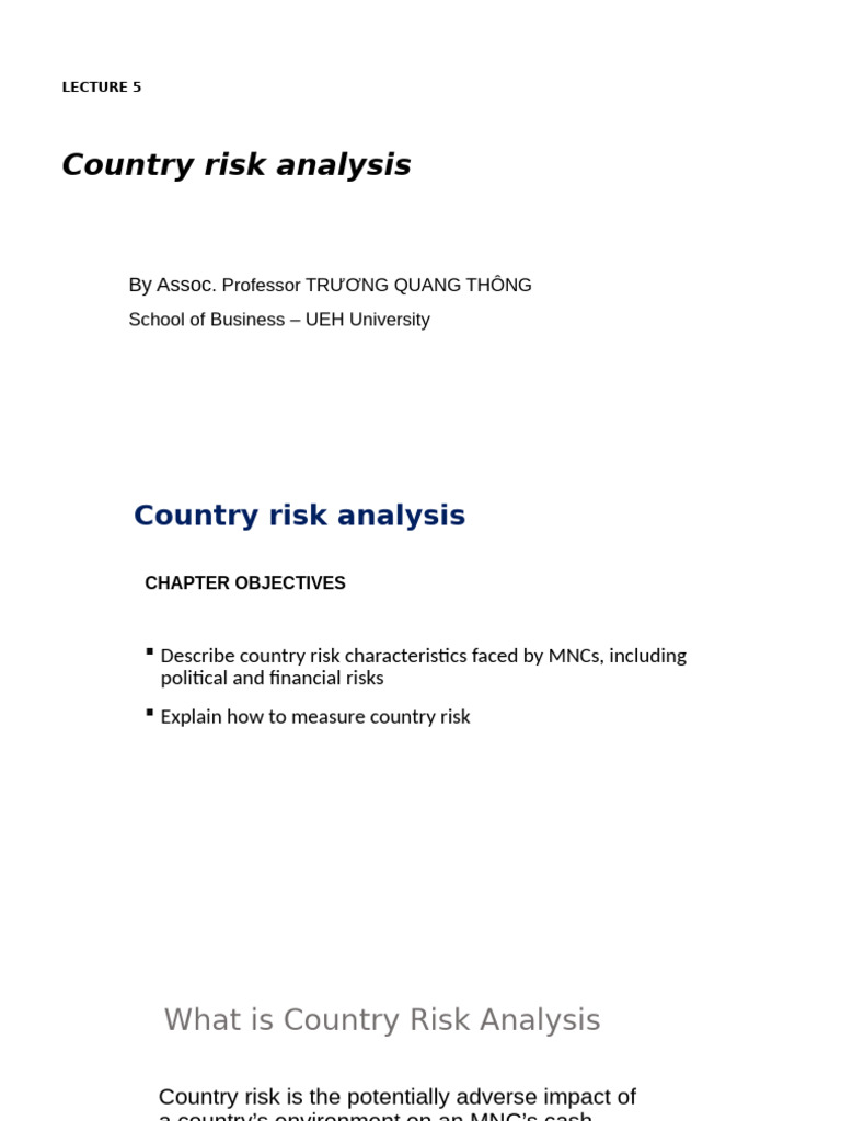 Country Risk Analysis for MNCs | PDF | Risk | Financial Risk