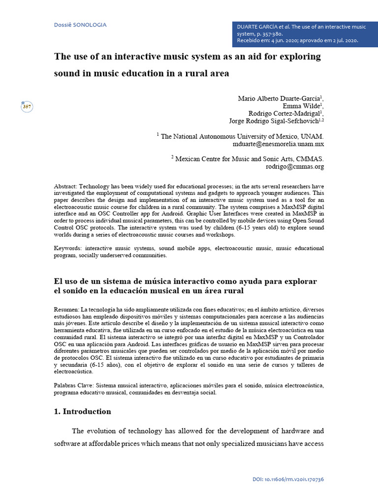 Interactive Music System for Rural Education | PDF | Graphical User ...