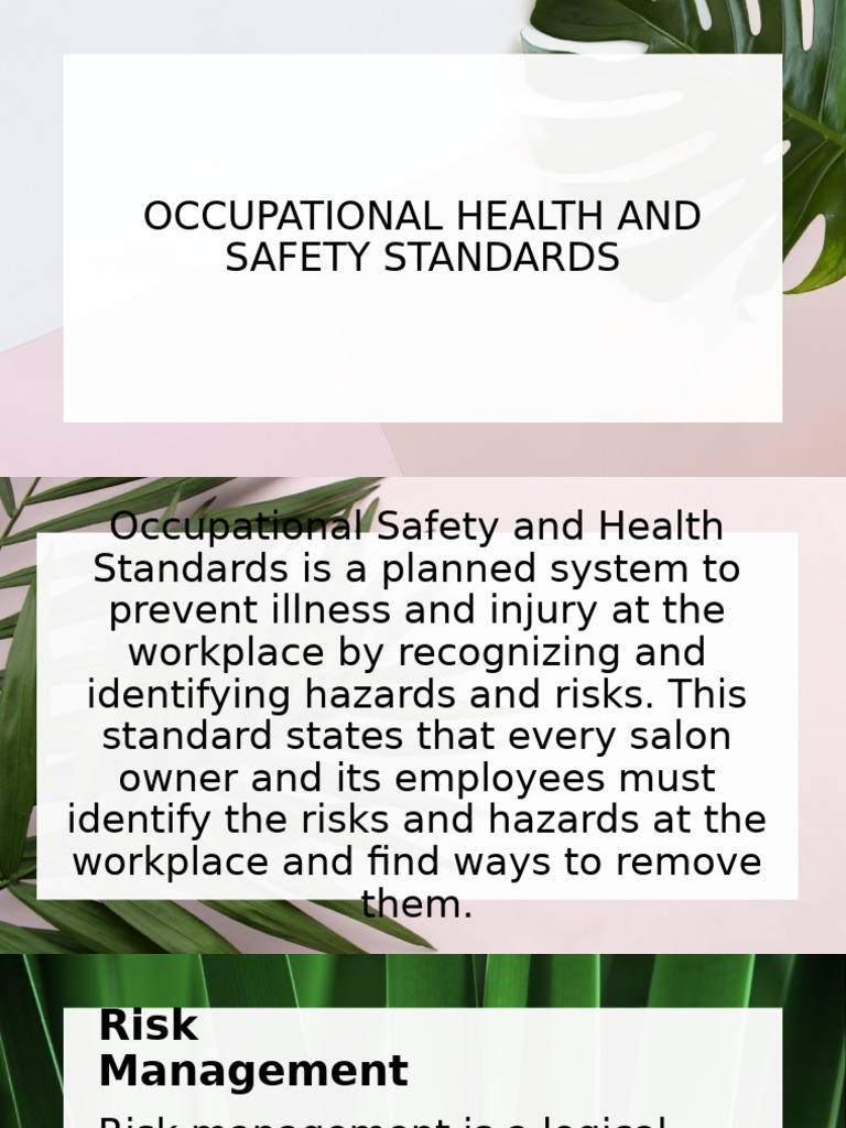 Occupational Health and Safety Standards | PDF | Hazards | Occupational ...