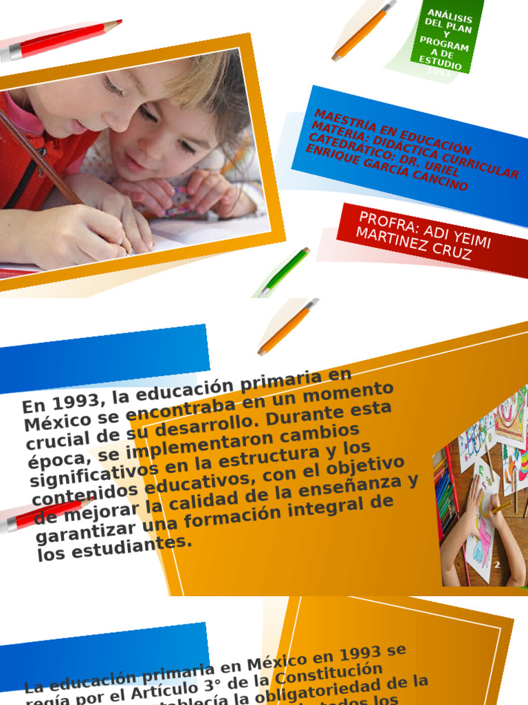 Análisis de la Educación Primaria en 1993 | PDF | Aprendizaje | Plan de ...