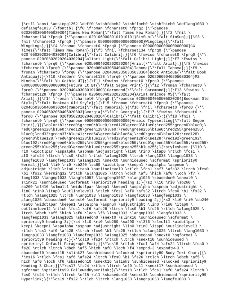 RTF Document Structure Guide | PDF | Html | Writing