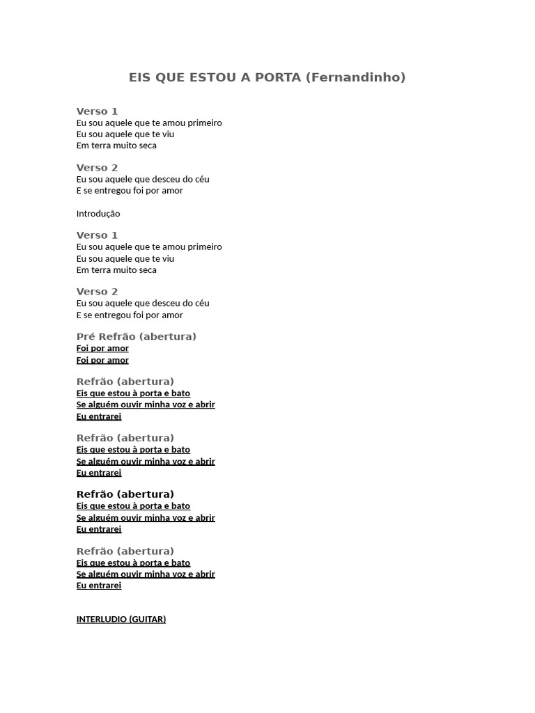 Letra da Música 