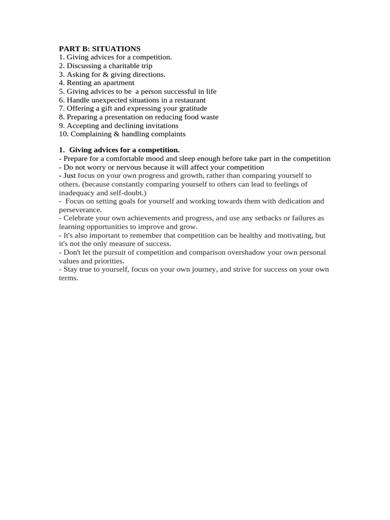 Speaking Part B Role Play Pdf