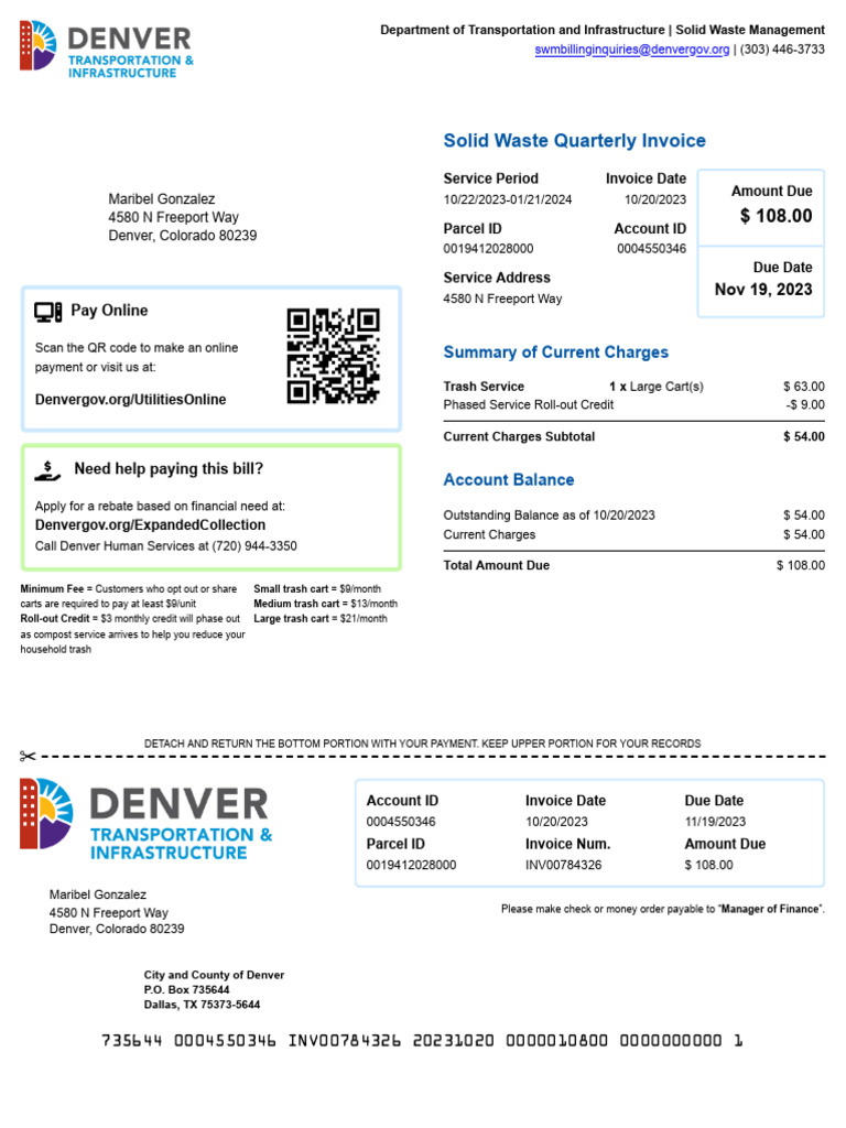 Denver Solid Waste Invoice Payment Guide | PDF
