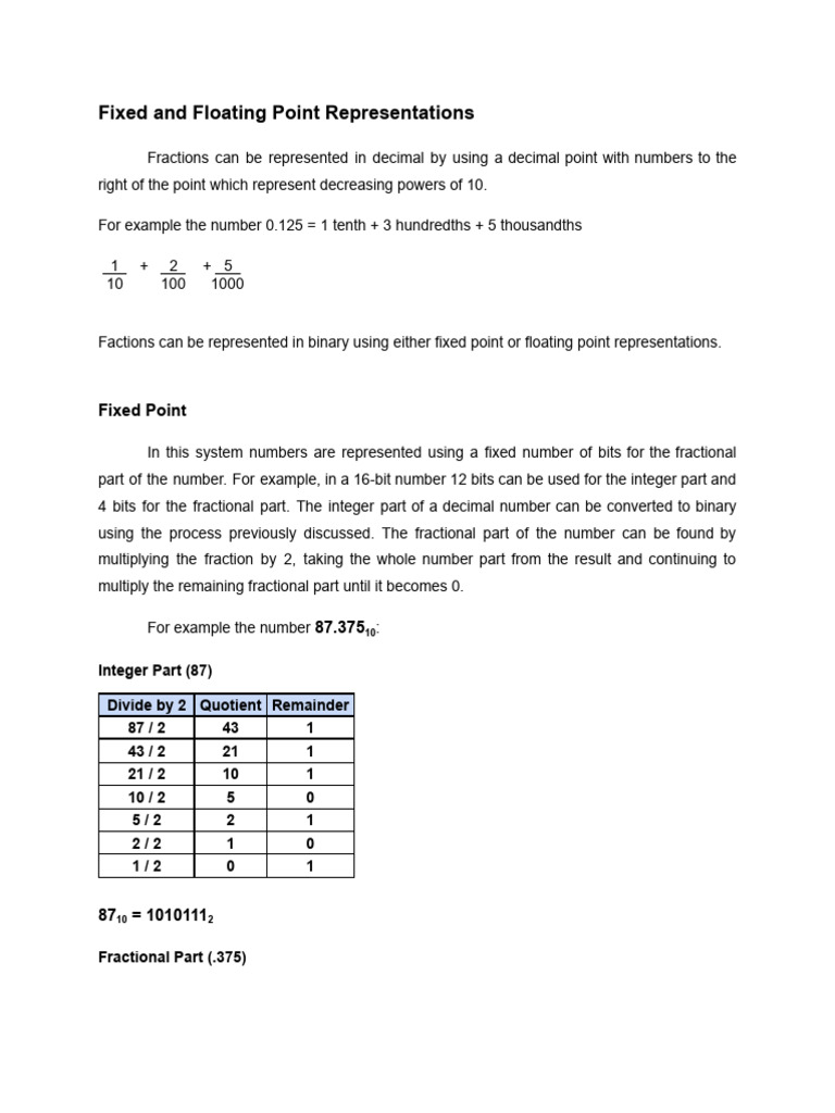 Fixed_and_Floating_Point_Representations | PDF | Numbers | Decimal