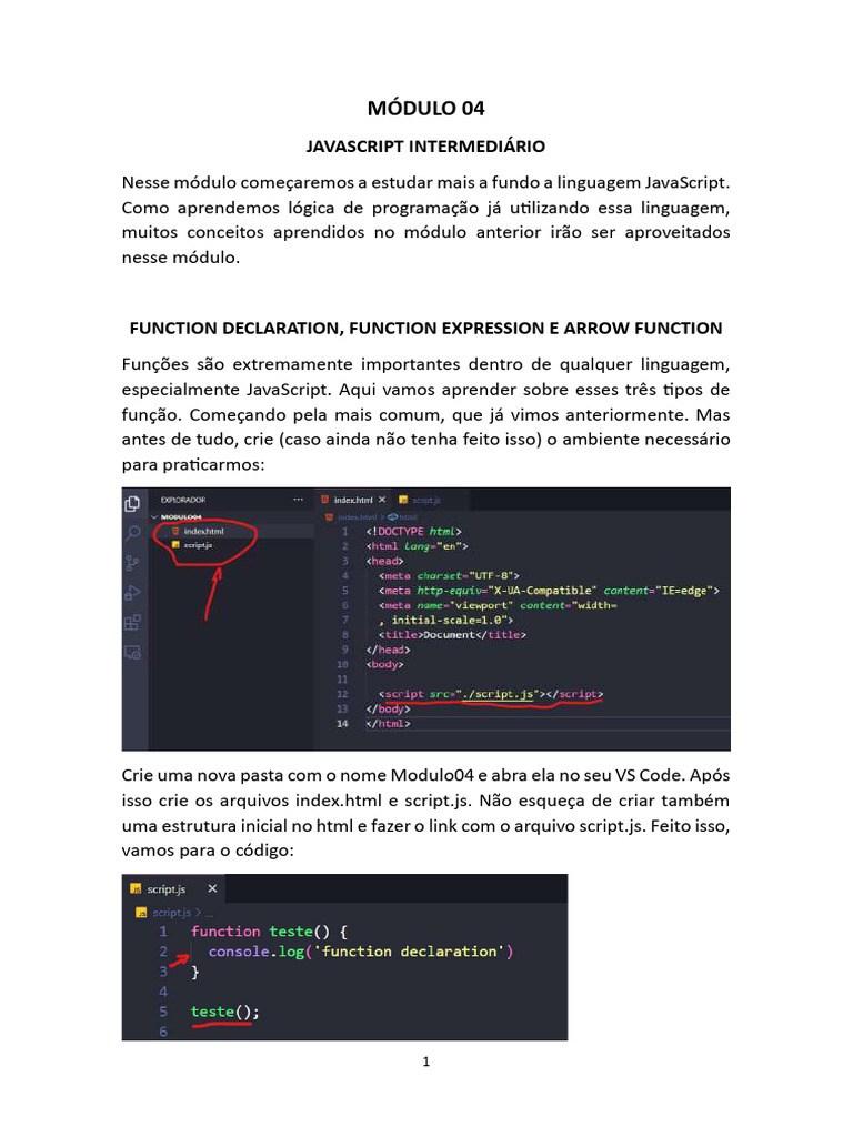 Funções em JavaScript: Declaração e Uso | PDF | Classe (programação de ...