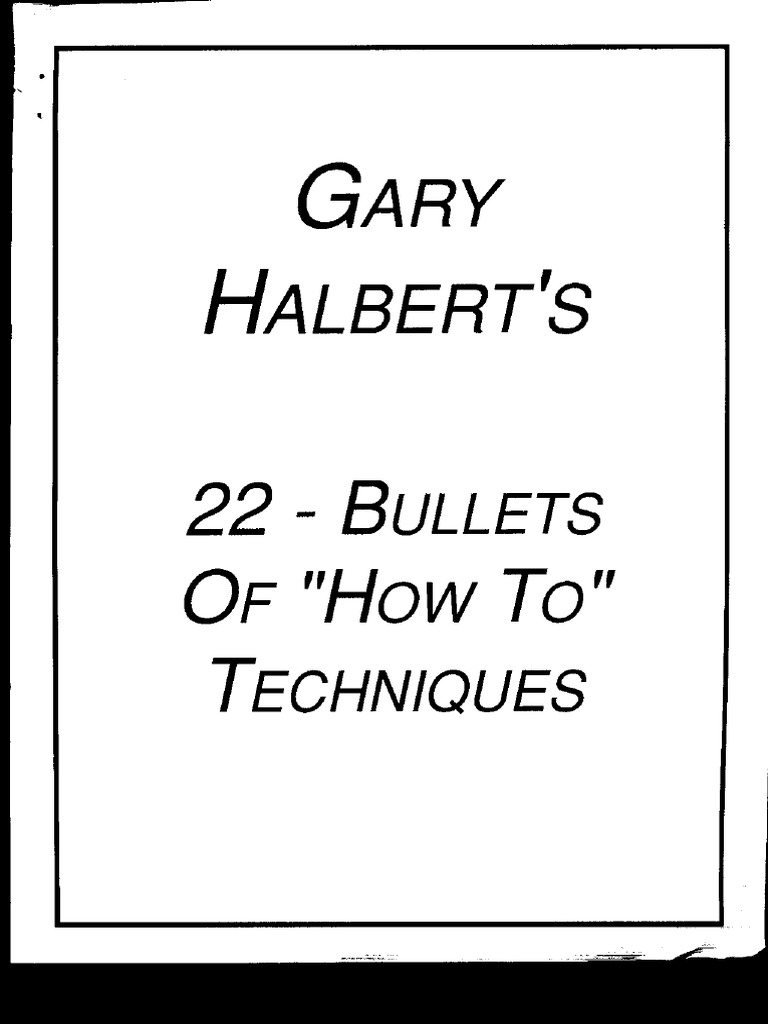 22 - Bullets of How To Techniques | PDF