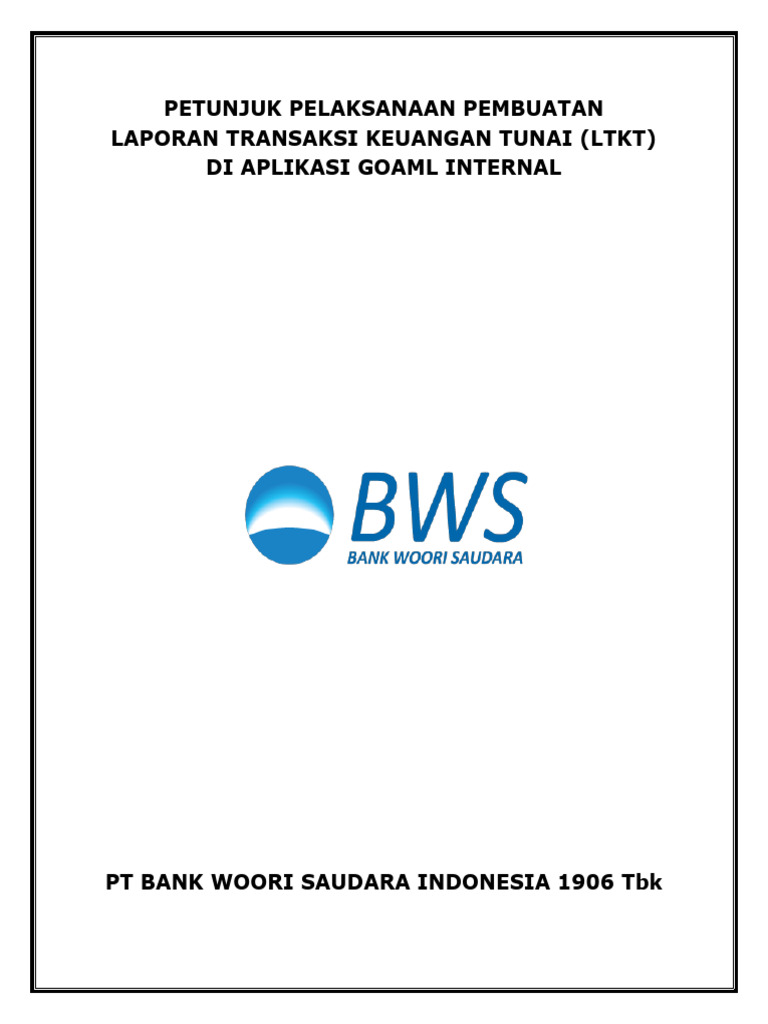Panduan LTKT di Aplikasi GOAML | PDF