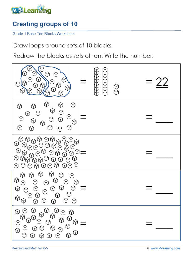 1st Grade Base Ten Blocks Creating Sets 3 | PDF