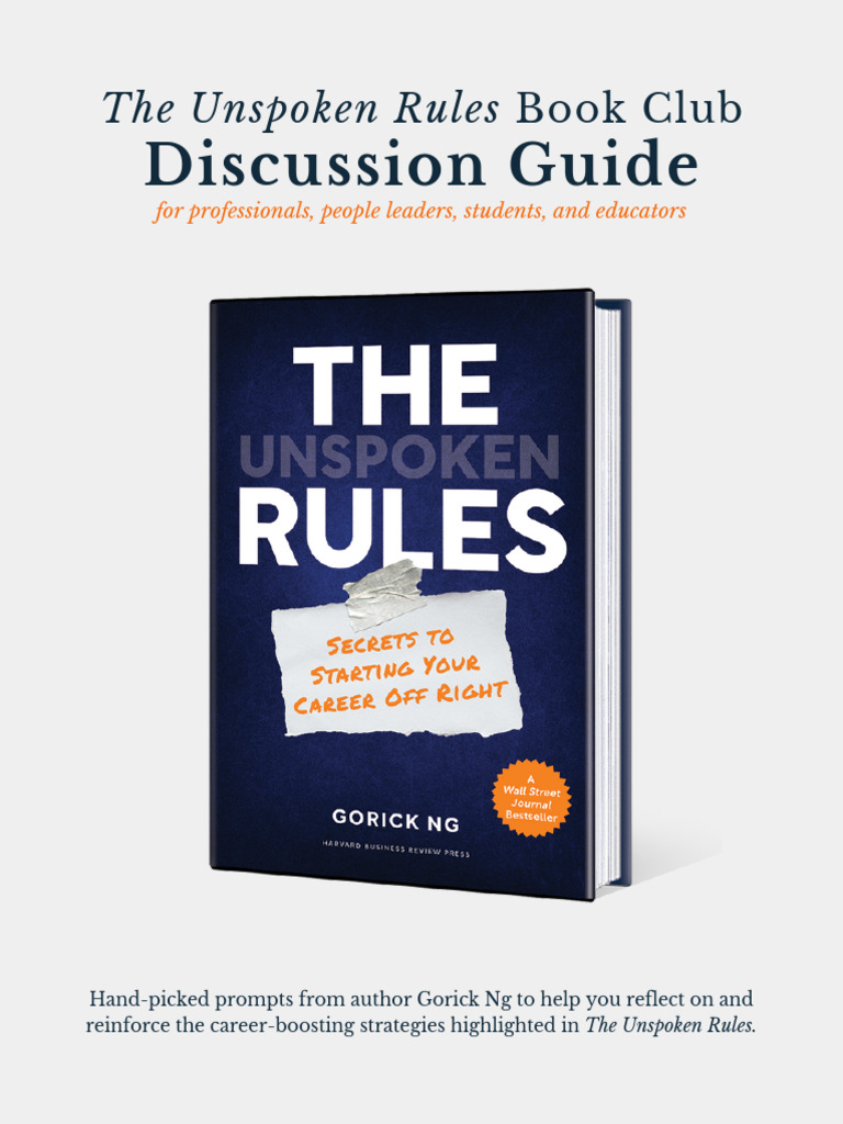 Unspoken Rules Book Club Guide PDF Experience Mindset
