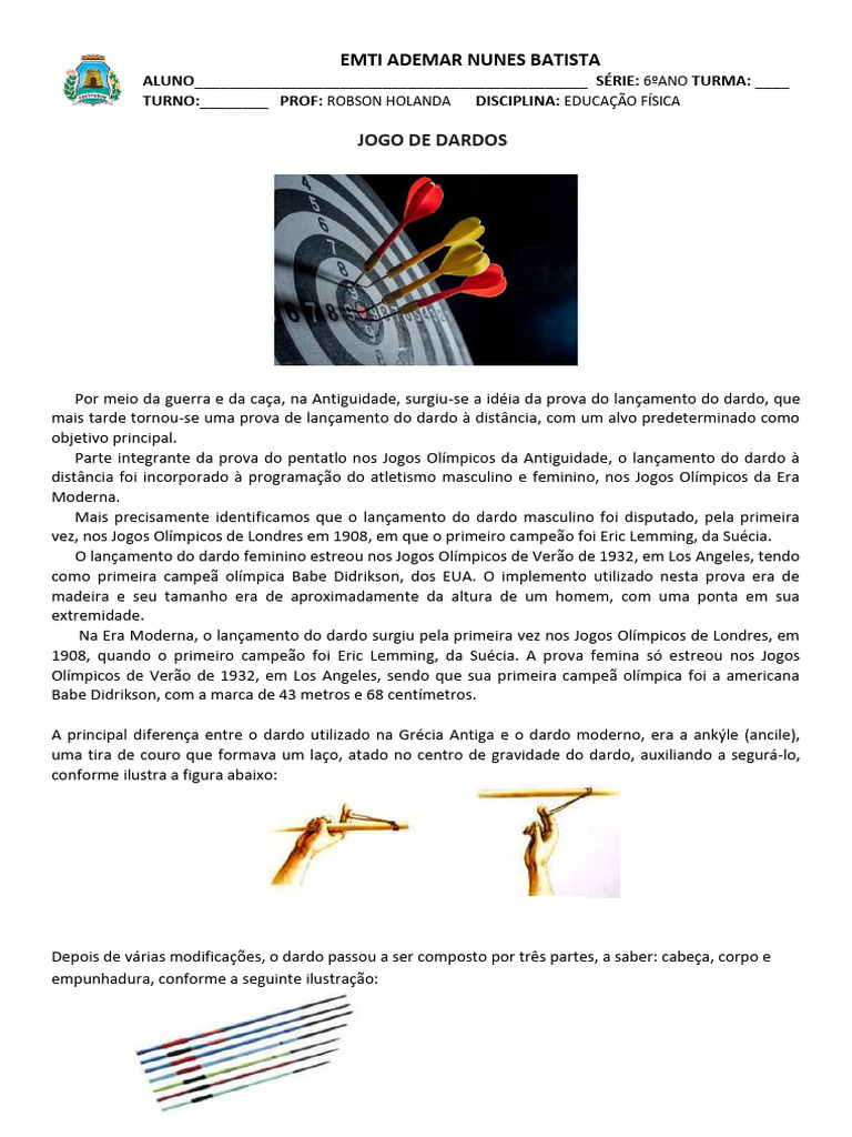 História e Regras do Jogo de Dardos | PDF