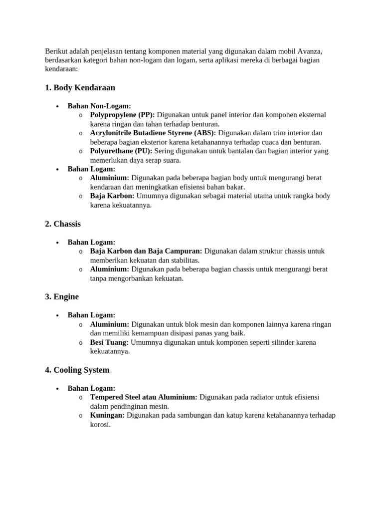 mobil avanza | PDF