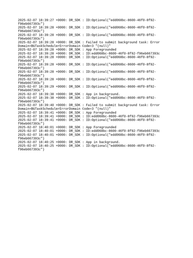 DR_SDK Background Task Errors | PDF