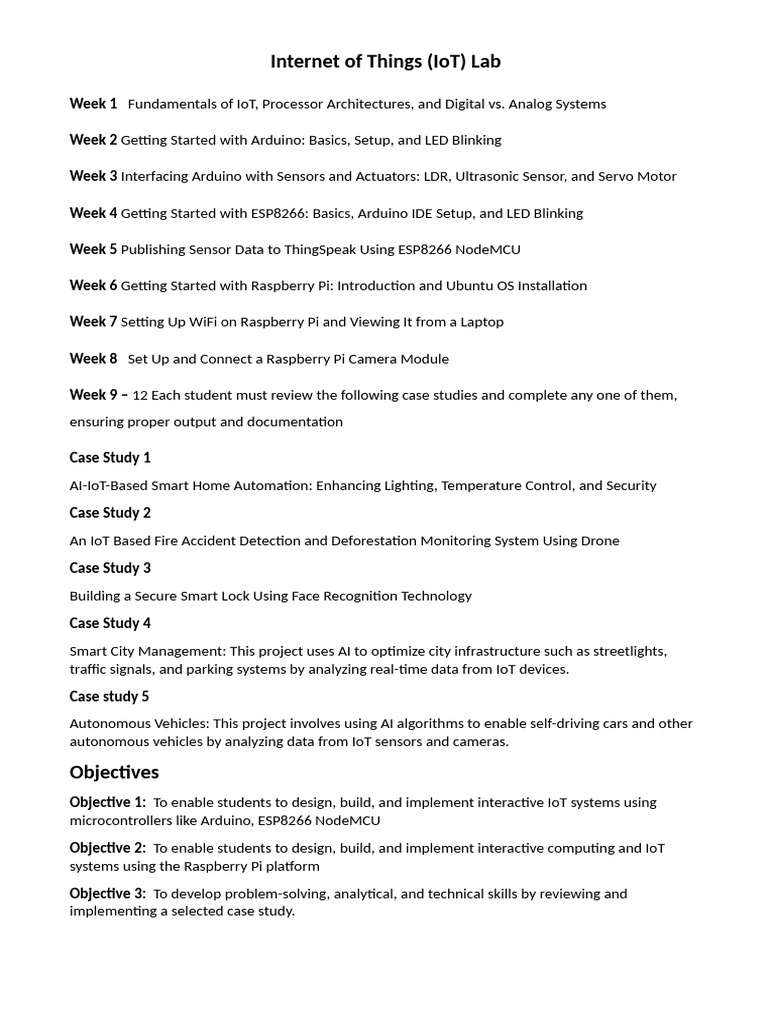 IoT Lab Course for Students | PDF