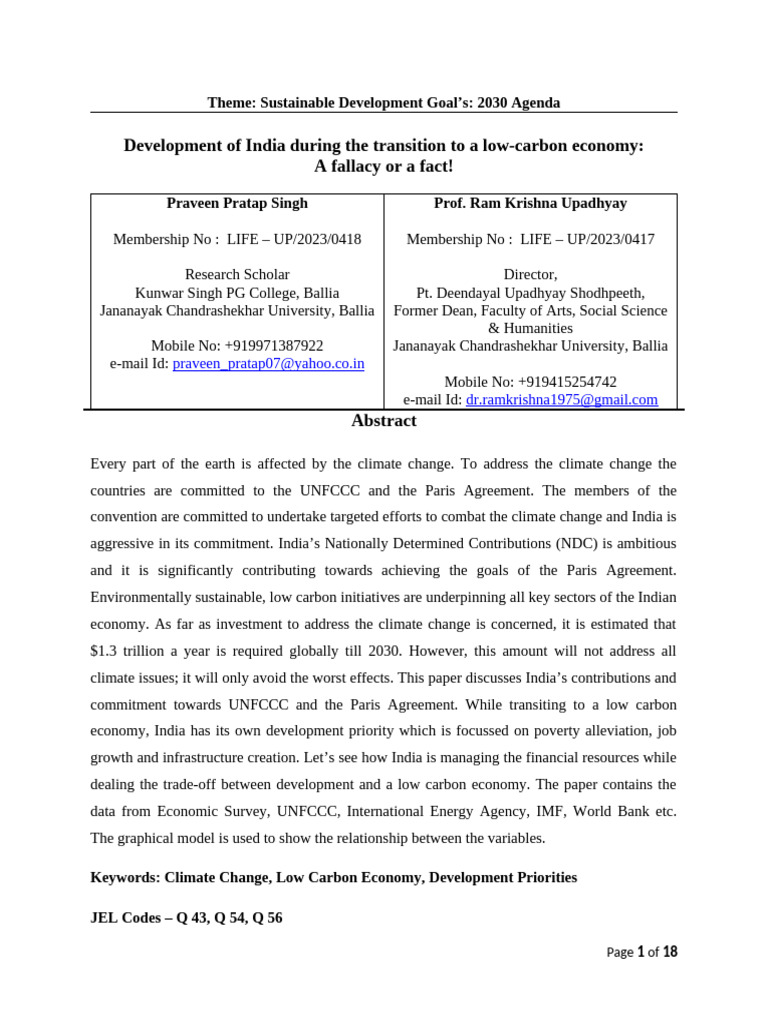 India's Low-Carbon Development Strategy | PDF | Climate Change ...