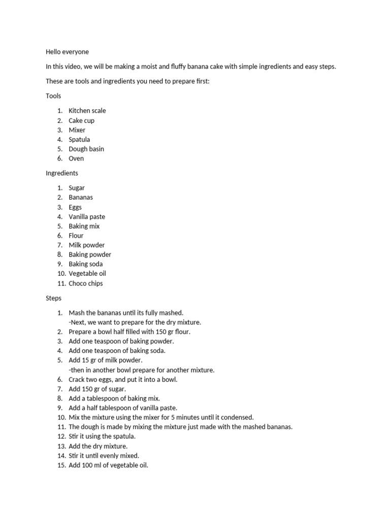 Procedure Text Script | PDF