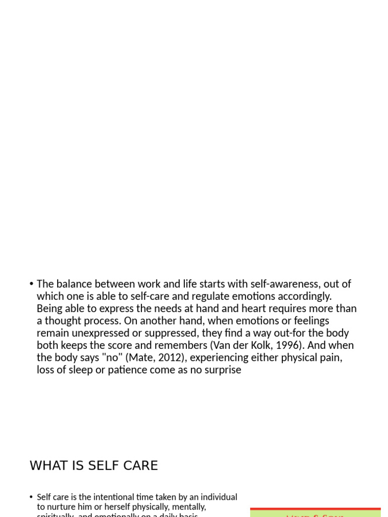 Understanding Self-Care and Self-Awareness | PDF