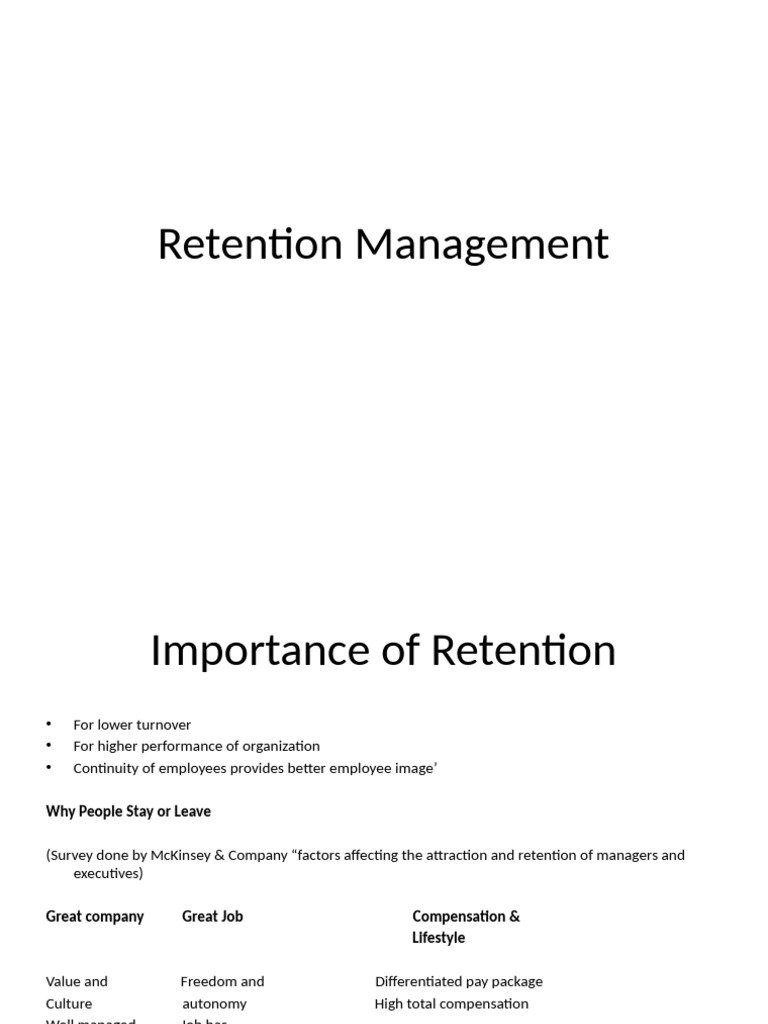 Effective Retention Management Strategies | PDF | Employee Retention ...