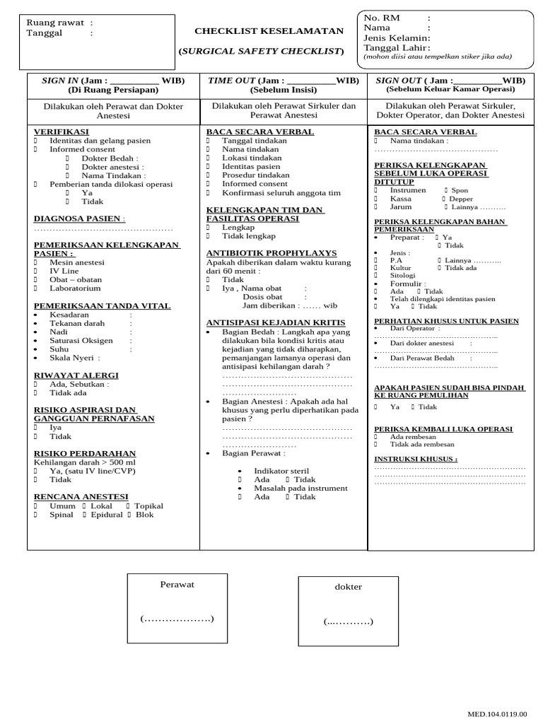 Form Surgical Sefety | PDF