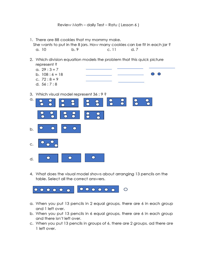 Review Math - Lesson 6 | PDF