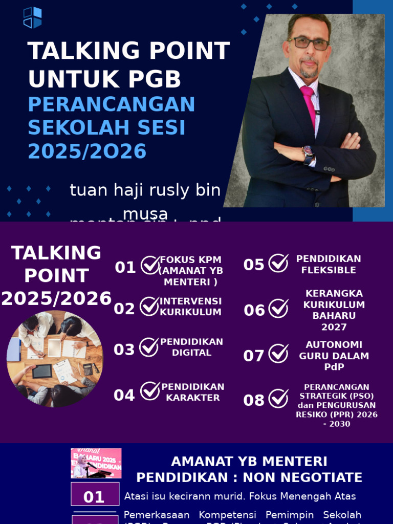 Talking Point Perancangan Sekolah 2025 | PDF