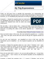 Simplify Trig Expressions