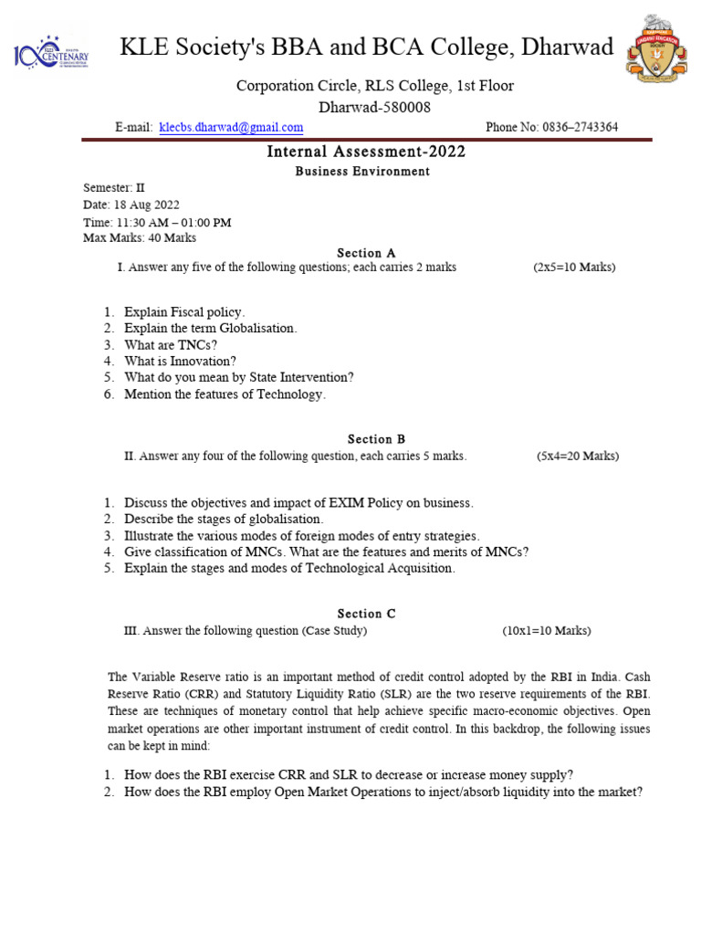 Question Paper - BE III IA | PDF