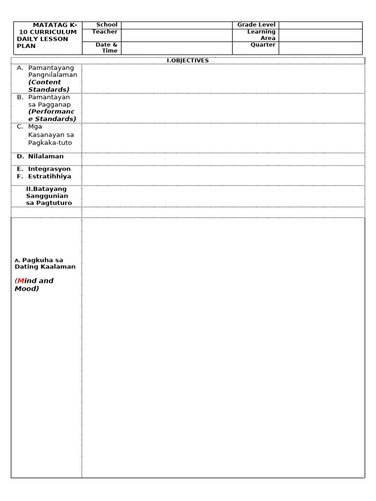 AP LP Matatag Template SCH | PDF