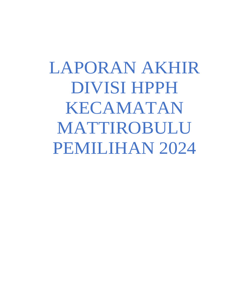 Laporan Akhir HPPH Panwaslu 2024 | PDF