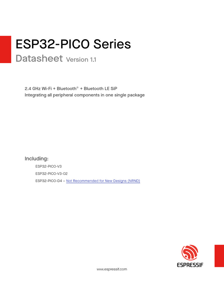 Esp32-Pico Series Datasheet en | PDF | Bluetooth | Electrical Engineering