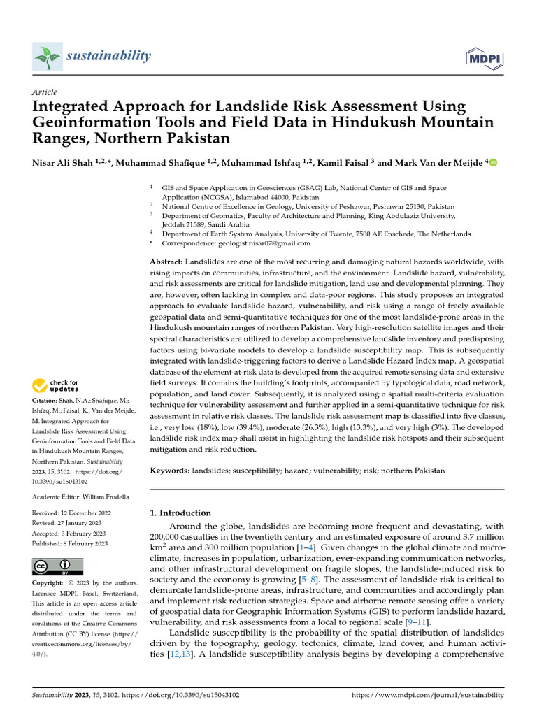 Landslide Risk Assessment in Hindukush | PDF | Landslide | Masonry